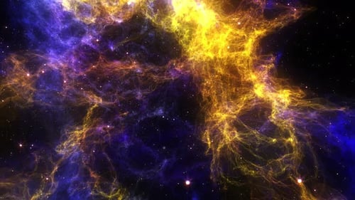 Abstract Cosmic Nebula Flight Through Starfield Background
