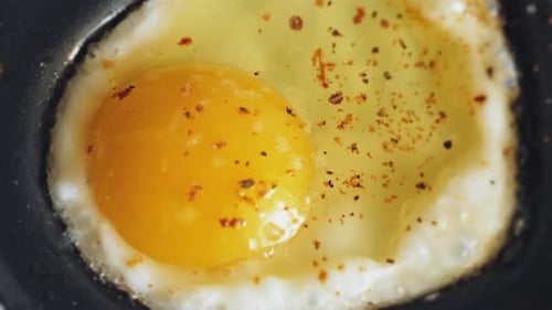 Seasoned Fried Egg in Small Frying Pan