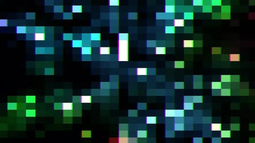 Dynamic Digital Glitch Pixel Background with Chromatic Aberration