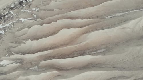 Relief of a Mining Quarry. Barchan. Sand Dune. Spent Mining Quarry. Aerial View