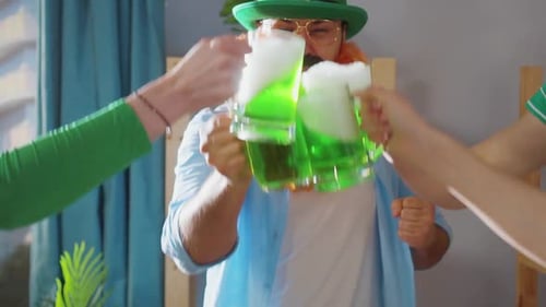 Closeup of Green Beer for St