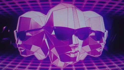 Retro Futuristic Heads VJ Loop