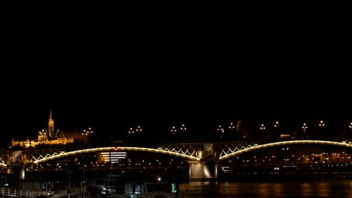 Night view of Buda part of Budapest, Hungary. View from the river Danube