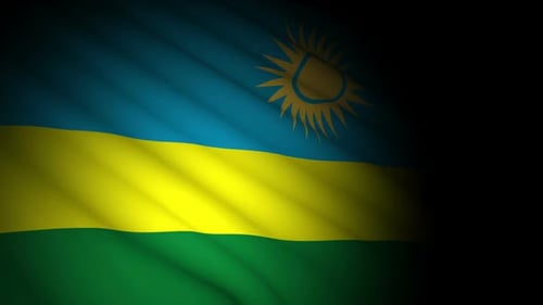 Rwanda Flag Blowing in Wind