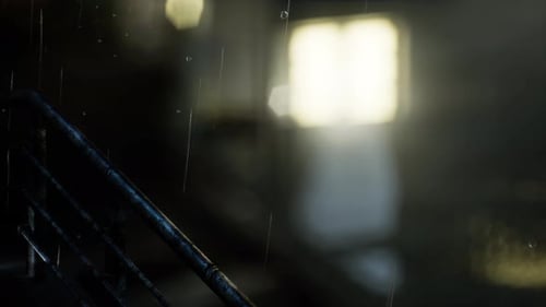 Urban Scene at Rainy Night with Bokeh Lights