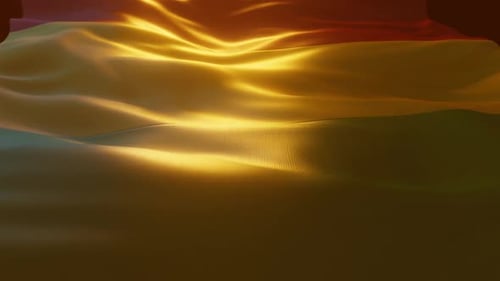 Abstract Fluid Wavy Motion Background with Golden Light