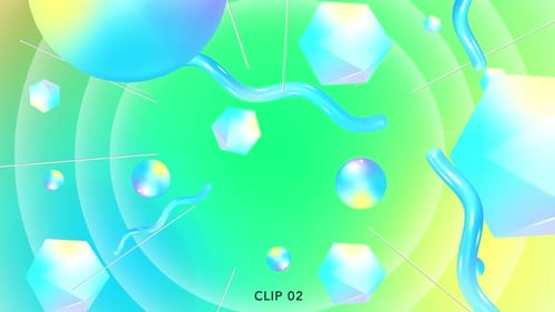 Vibrant Abstract Fluid 3D Shapes Animated Loop Background