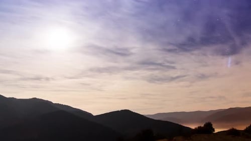 Traces of Stars Against the Night Sky Shot Long Exposure