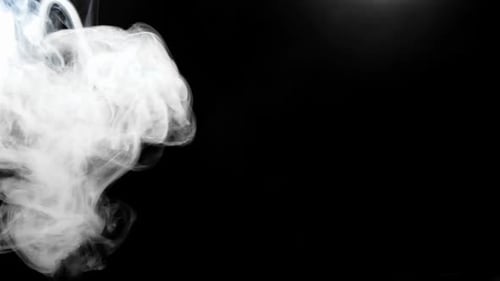 Ethereal White Smoke Rising on Black Background