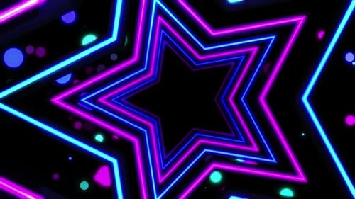 Neon Star Tunnel 02 Hd