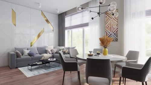 Elegant Modern Living Space Interior Design