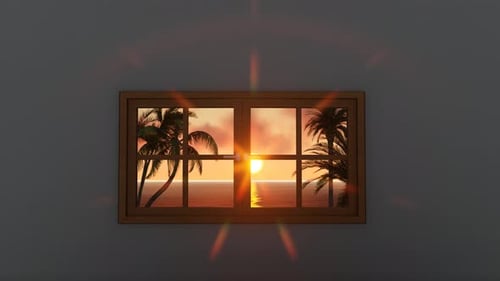 Seascape Through The Opening Window