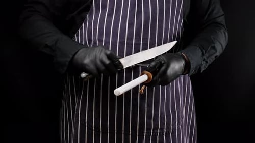 Chef Sharpening Knife With Honing Steel