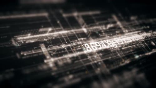 Abstract Digital Data Flow on a Futuristic Grid