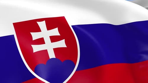 Slovakia National Flag Waving Animation