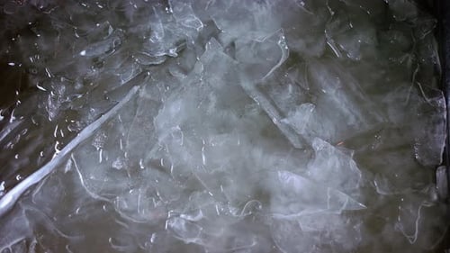 Ice Shards Floating in Water