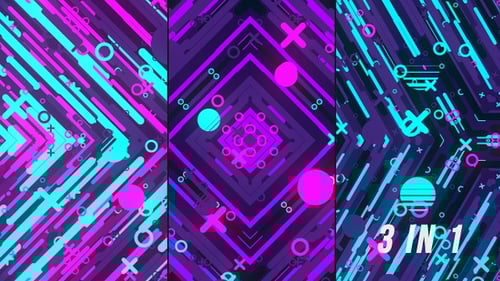 Dynamic Geometric Shapes Neon Abstract Looping Backgrounds