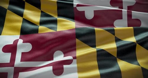 Realistic Waving Maryland State Flag Animation