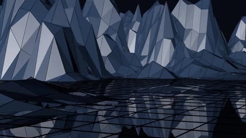 Abstract Geometric Low Poly Mountain Landscape Animation