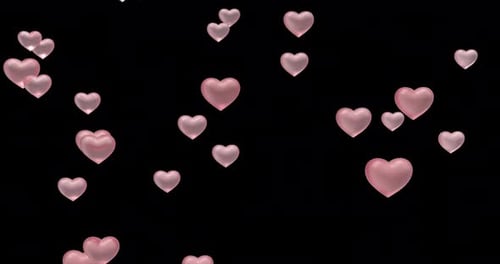 Floating Pink Hearts for Romantic Backgrounds