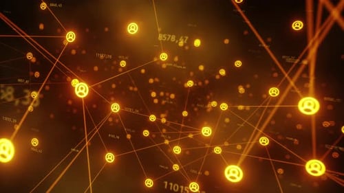 Futuristic Data Network with Glowing User Connections