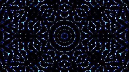 Symmetrical Neon Geometric Kaleidoscope Background Loop