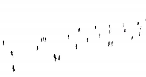 Minimalist Silhouettes of Moving People