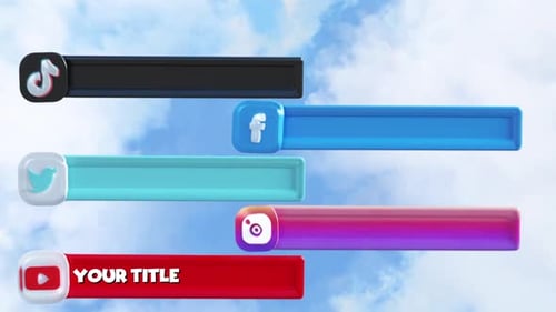 3D Social Media Lower Thirds Bar Reveal