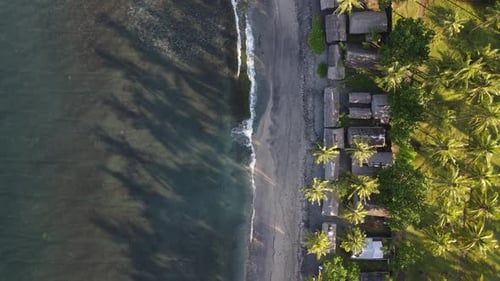 Tropical Beachfront Village Aerial View