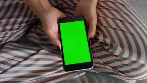 Hands Holding Mockup Smartphone Closeup