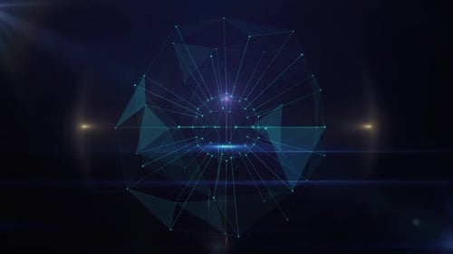 Abstract Digital Network Sphere Rotating Background Loop