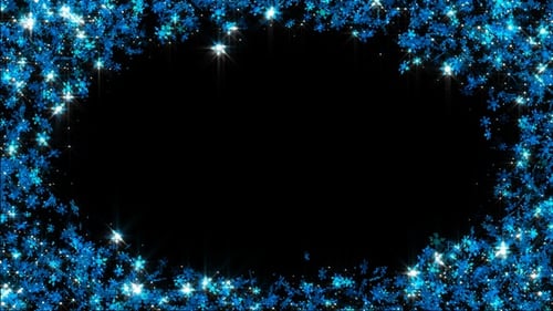 Sparkling Blue Snowflake Christmas Frame
