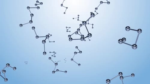 Abstract 3D Molecular Structures Floating Science Background Animation