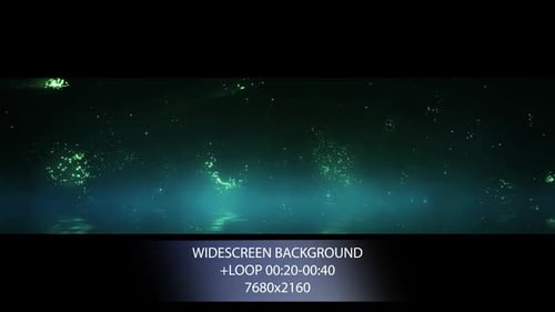 Glowing Particles with Light Rays and Water Reflection Background Loop