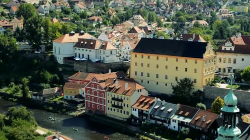 View of Tower and River in the Historical City - View From Above