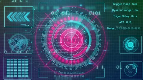 Futuristic HUD Digital Interface with Scanning Target and Data