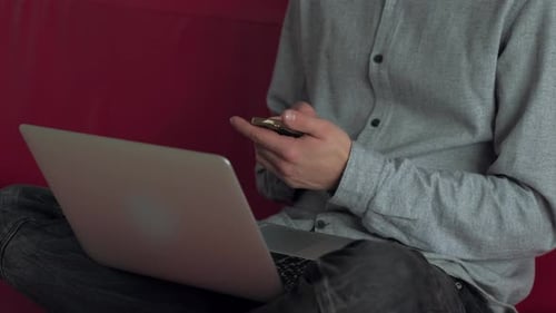 Man Using Smartphone