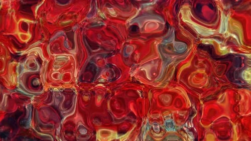 Dynamic Abstract Fluid Red and Yellow Morphing Background Loop