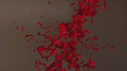 Dynamic Red Paint Splashing From Can Animation