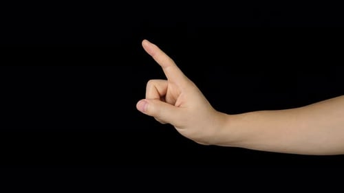 Kaukasier Hand männlich zeigend mit Alphakanal