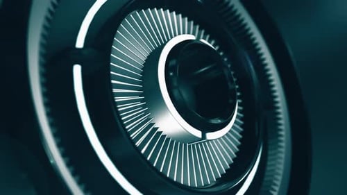 Futuristic Abstract Circular Rotation with Glowing Elements