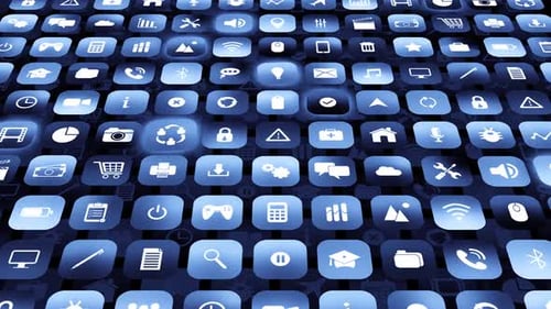 Fundo de tecnologia digital de dados de ícone de aplicativos móveis