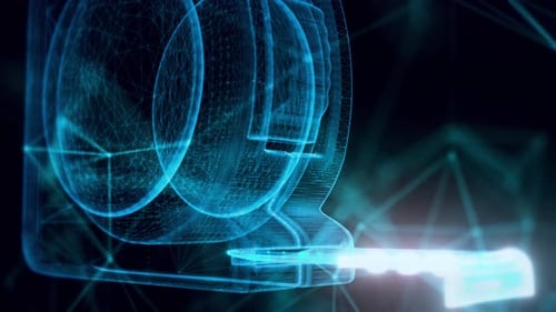 Maßband Hologramm Nahaufnahme 4k