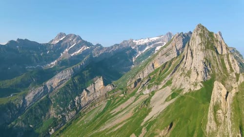 Schaefler Altenalptuerme Mountain Ridge Swiss Alpstein Appenzell Innerrhoden Switzerlandsteep Ridge