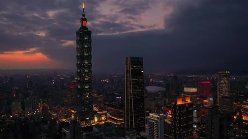 Edifícios na cidade de Taipei, Taiwan. Taipé 101