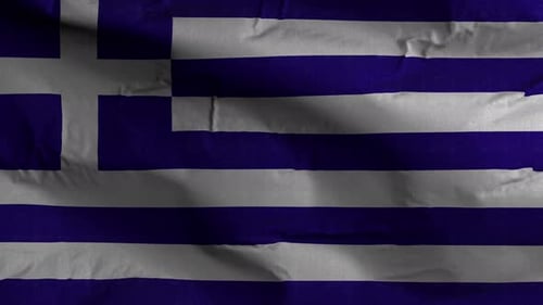 Waving Flag of Greece Fabric Background Loop