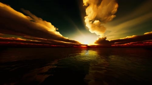 Wunderschöner roter Sonnenuntergang über dem Meer