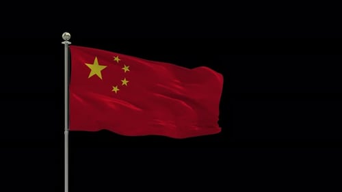 Realistic Waving Flag of China Animation