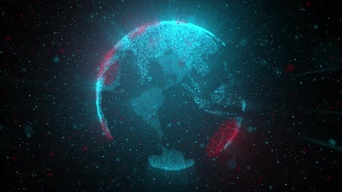 Futuristic Digital Earth Network with Glowing Data Points