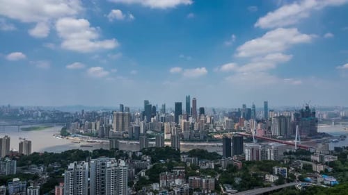 Time lapse of Modern metropolis skyline , Chongqing, China